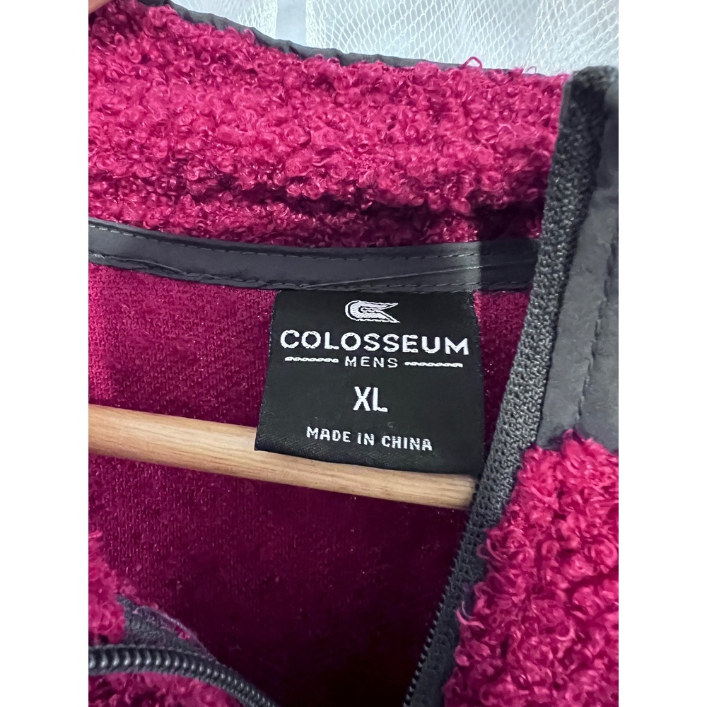 Colosseum‎ Alabama Crimson Tide Mens XL Sherpa Quarter Zip Pullover Crimson Red - Picture 4 of 4